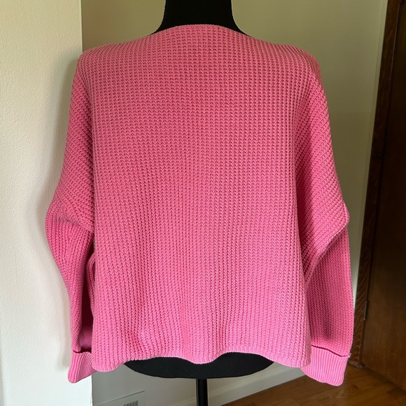 French Connection Oversized Boat Neck Pink Women's Sweater Size XS - Picture 3 of 5